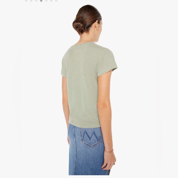 NWT Mother The Sinful Soft Slimfit Crewneck in Sage Green (Relax Baby Be Cool) - Picture 5 of 10